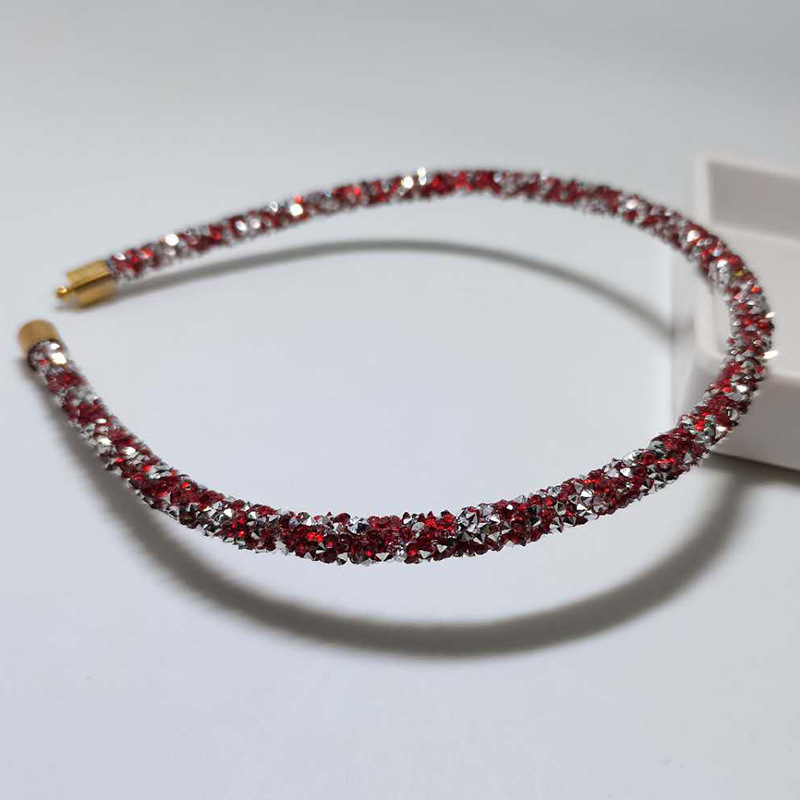 Cross-border hair accessories: Korean style slender water diamond super sparkling hair band, versatile, elegant and simple headband hair clip pic 23