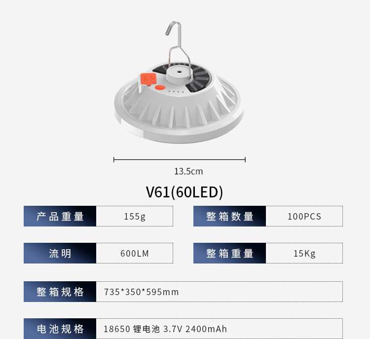 Wholesale of solar flying saucer lights, LED bulb lights, outdoor night market street vending lights, camping lights, tent lighting bulbs pic 38