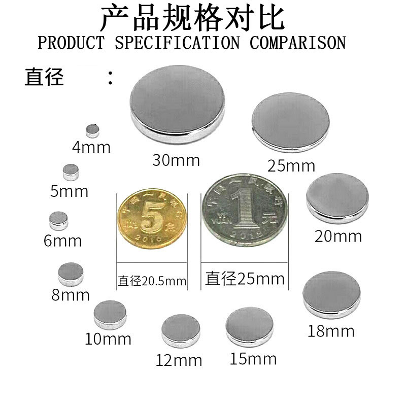 磁铁厂家 钕铁硼强磁圆形方形磁铁片吸铁石耐高温强力磁铁N35-N52详情2