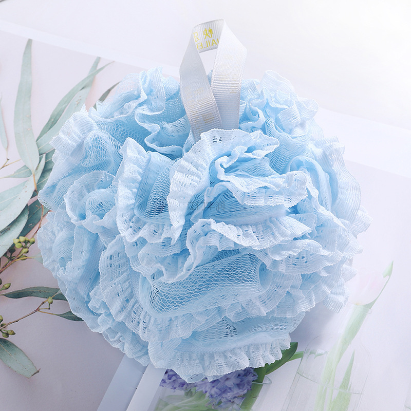 Bath ball manufacturer recommends a new Korean version 60g large lace-trimmed soft bath flower bath ball. Various styles can be customized pic 5