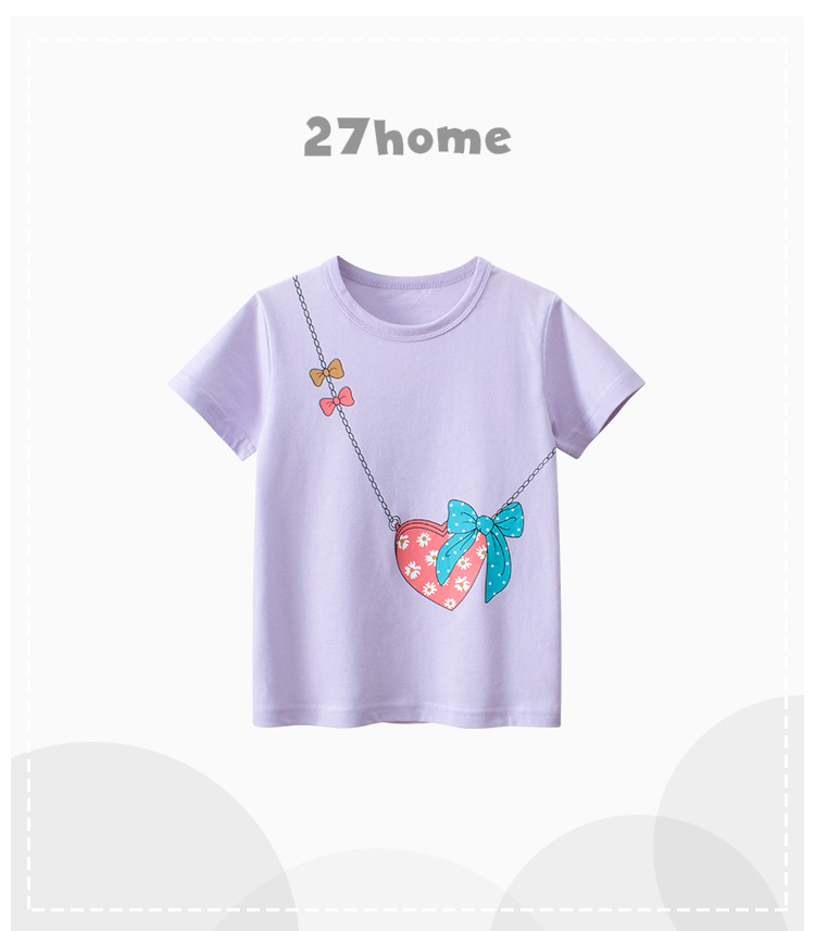 27home童装短袖T恤衫 2024夏季新款韩版女宝宝衣服半袖一件代发详情2