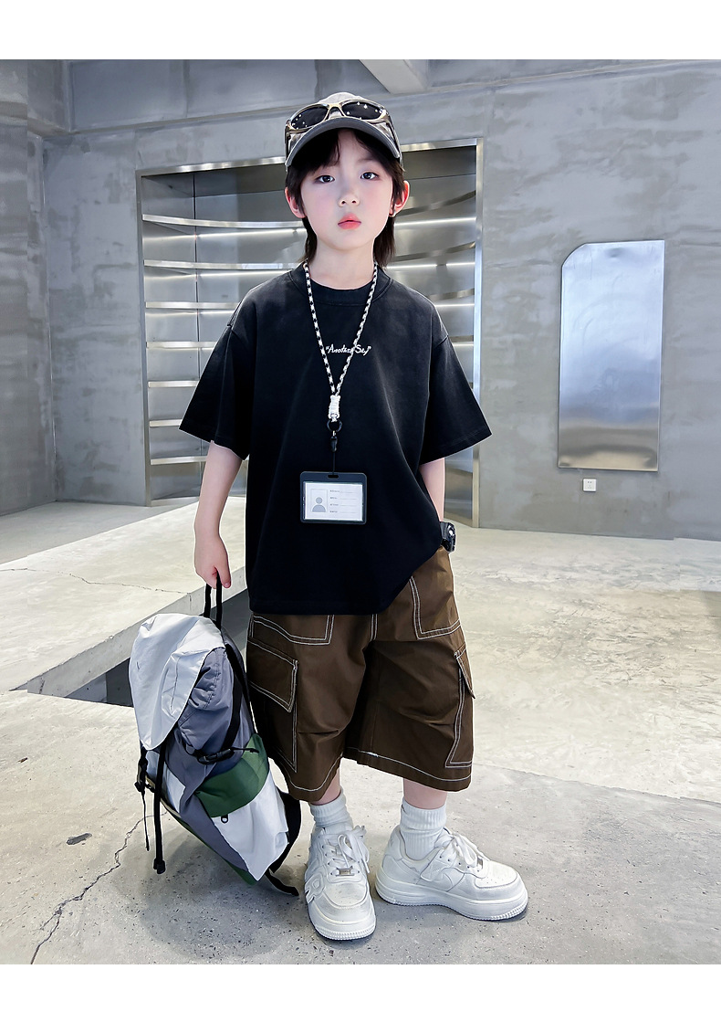 Summer dopamine-gradient short-sleeved T-shirt for boys 2025 New style summer half-sleeved ice-feel top for teenagers and children pic 16