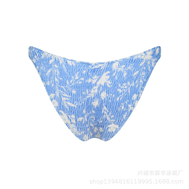 The 11-color INS triangular double-sided swimsuit with strapless and pleated designs from Europe and America has swept the new bikini style pic 62