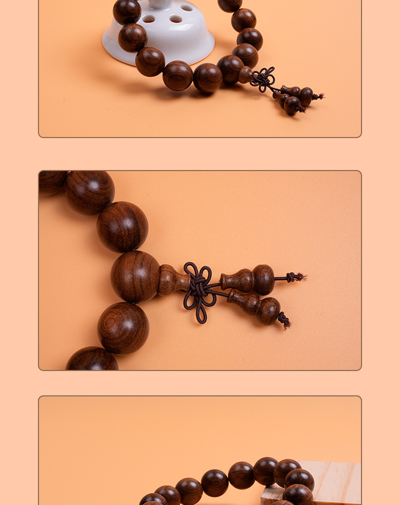 Single-circle large-sized rosewood Buddhist prayer beads and cultural play bracelets for both men and women pic 9