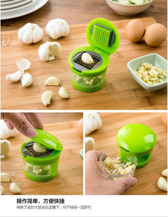 Garlic Chopper Multi-function garlic grinder 2-in-1 Portable mini with lid press garlic grinder pic 6