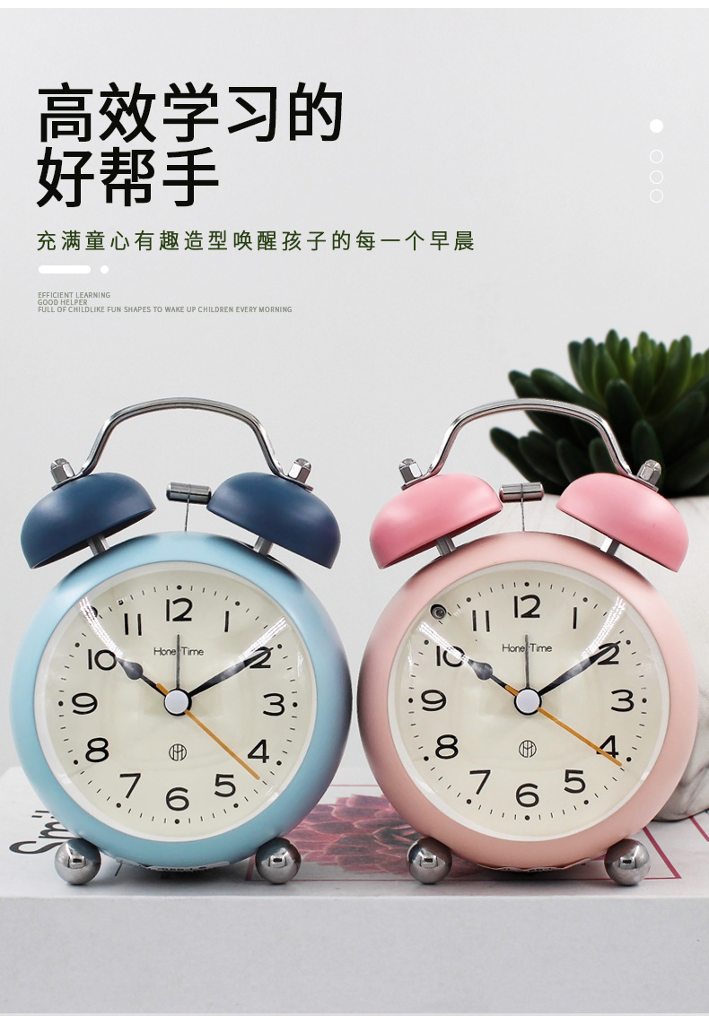Students use large alarm clocks, metal convex chimes, table clocks, silent bedside clocks, night lights and clocks pic 4