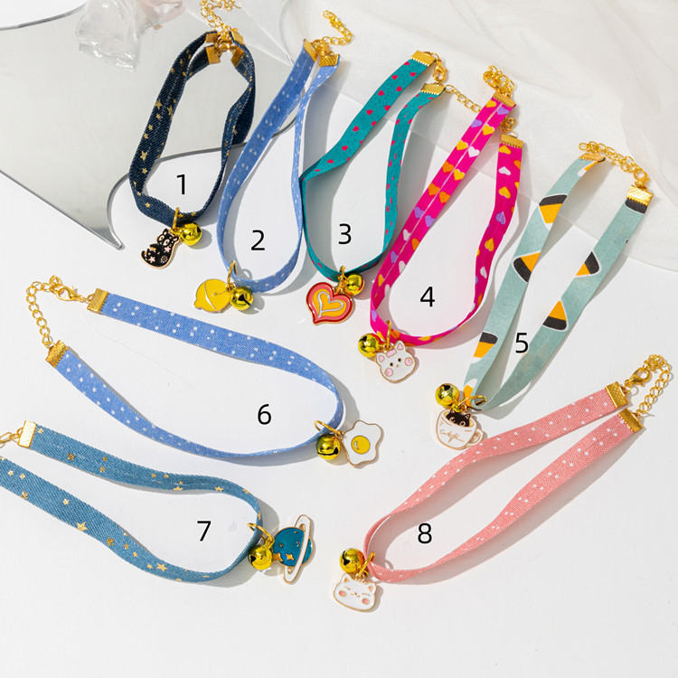 New cat collars, pet supplies wholesale, pet collars, candy-colored exquisite pendants, cat and dog safety necklaces pic 5