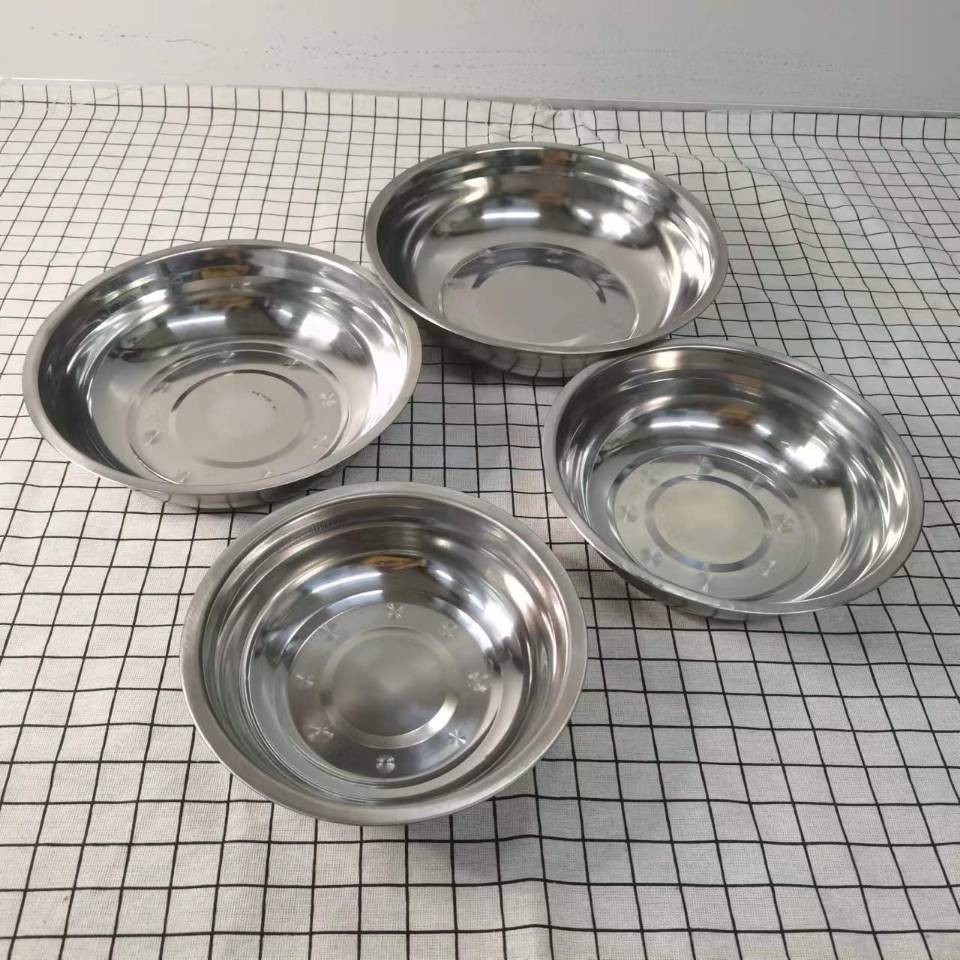 High-quality stainless steel basins, round soup basins, stainless steel tableware, vegetable basins, household stainless steel kitchenware, 2-yuan supply in Yiwu pic 11