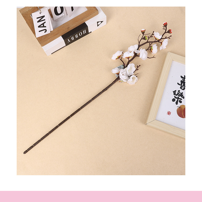 Cross-border single artificial flower, plum blossom branch, winter plum, artificial flower bouquet, Chinese-style home decoration, living room vase and decorative items wholesale pic 7