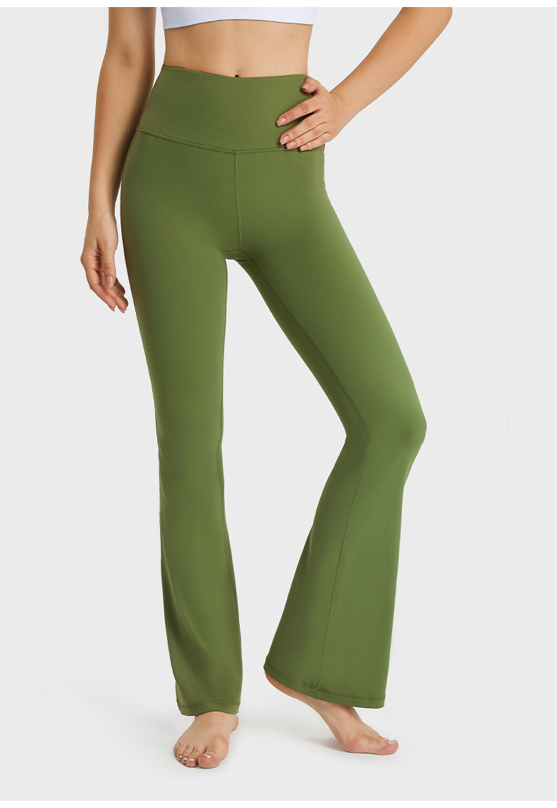 New versatile flared pants for outerwear, fashionable, slimming, elastic high-waisted, hip-lifting, nude yoga pants for women DL204 pic 29