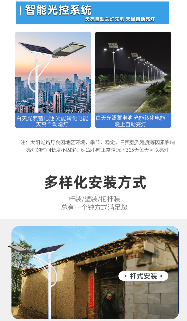 Engineering model led solar street lamp, ultra-bright and high-power outdoor household solar lamp for new rural landscape courtyard pic 12