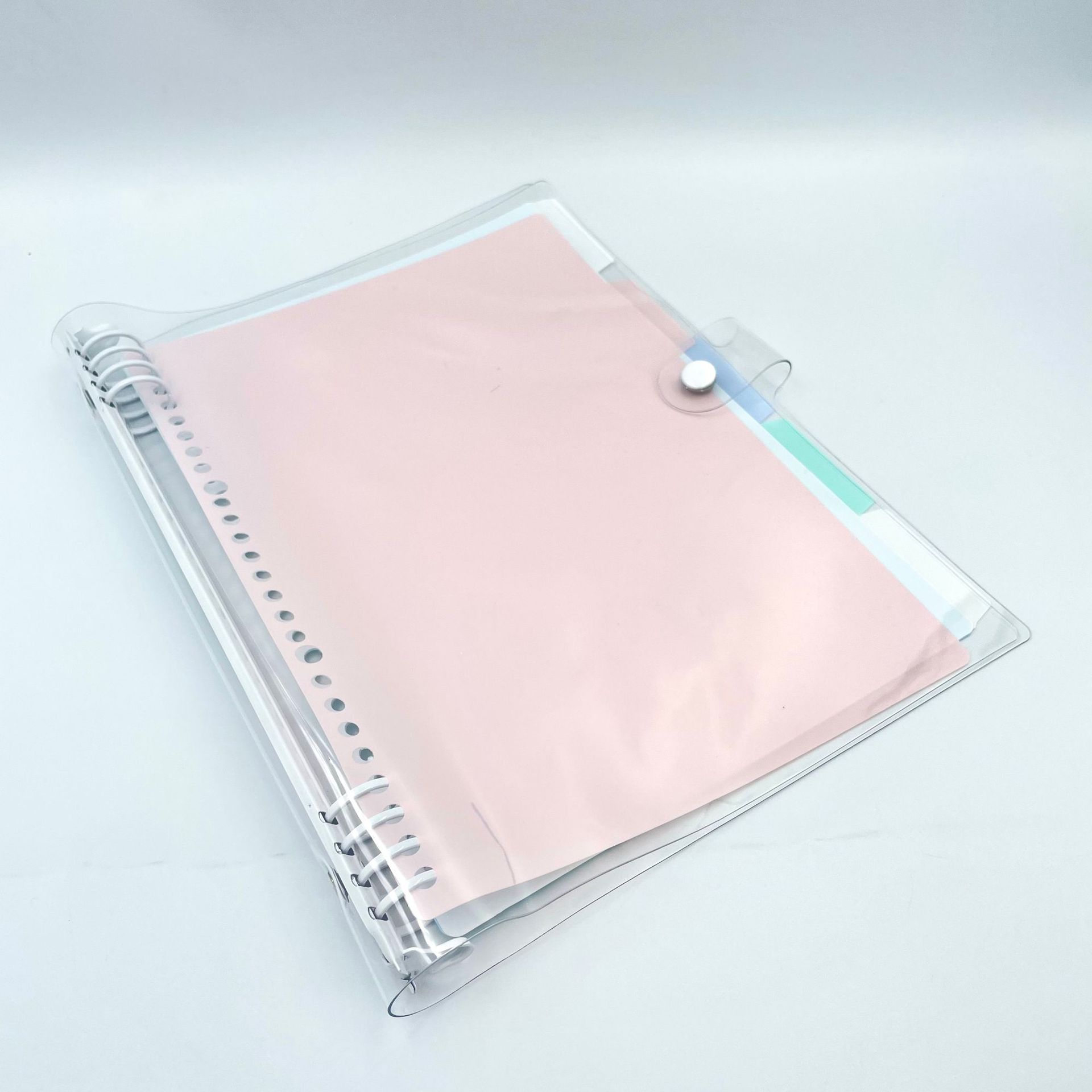 مجلد PVC الشفاف B5 مجلد يدوي بثمانية مجلدات بالألوان من مجلد اليد pic 13