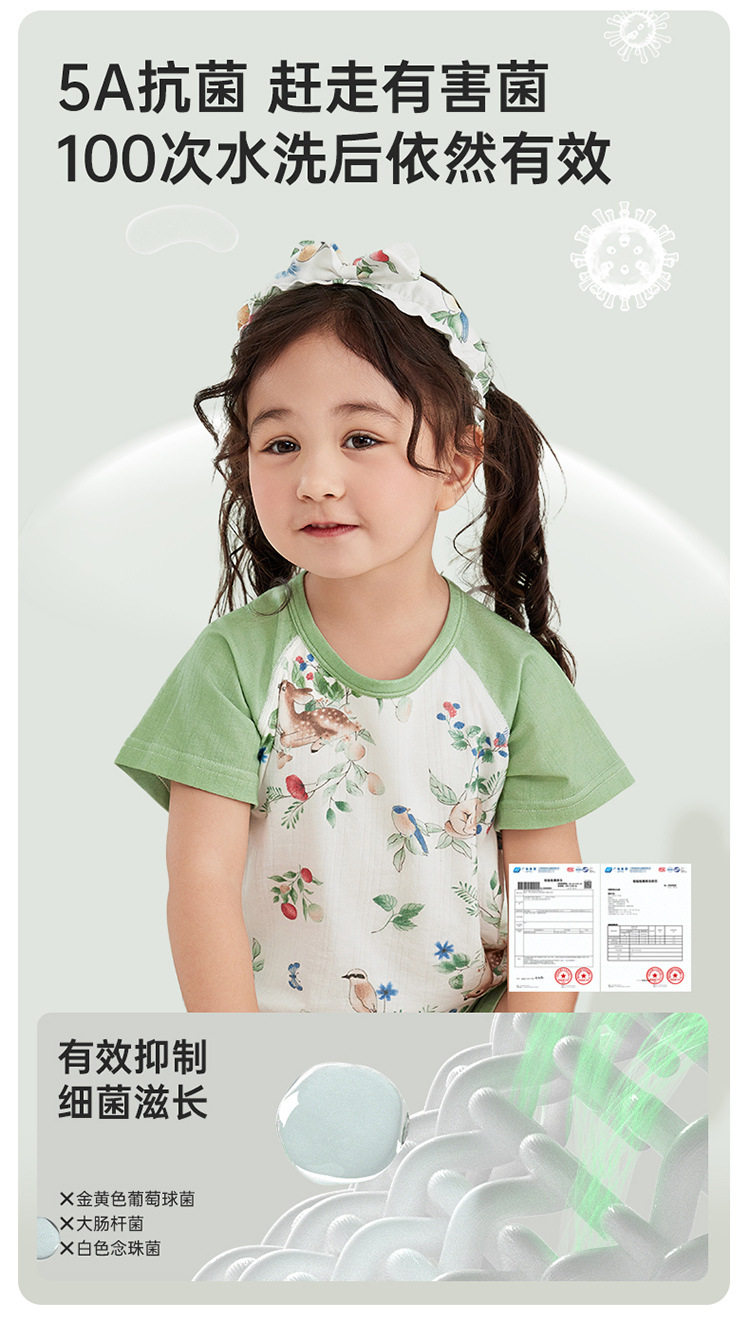 威尔贝鲁男女儿童睡衣春夏薄款婴幼儿宝宝竹棉空调家居服套装详情26