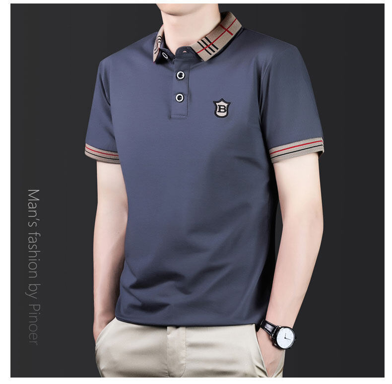 高级感男士短袖T恤polo衫夏季男装新款百搭体恤潮流韩版半袖上衣详情14