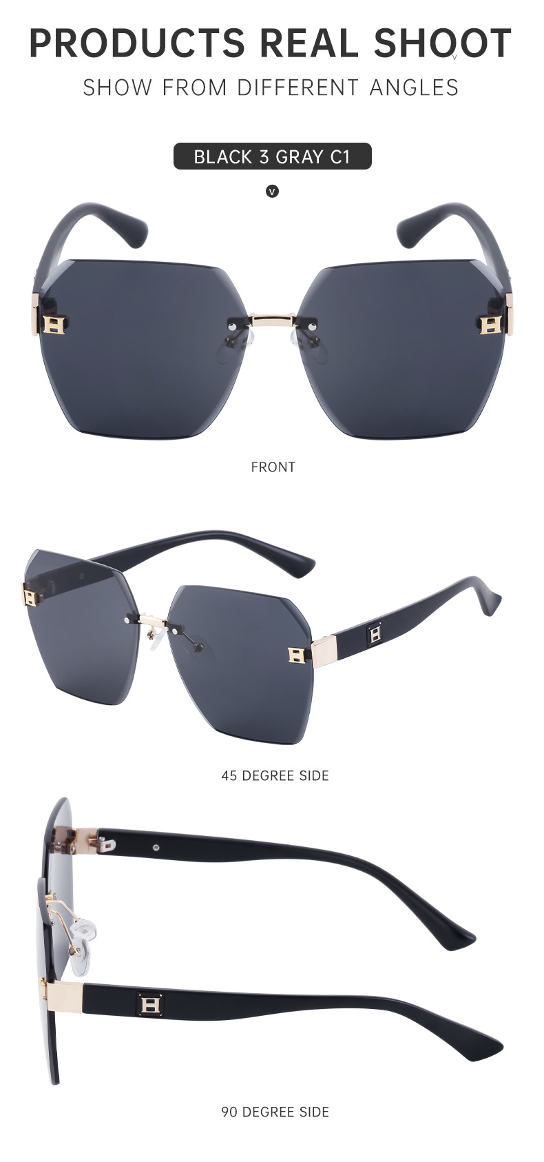 2023新款无框切边太阳镜女款欧美时尚大框墨镜女跨境批发sunglass详情30