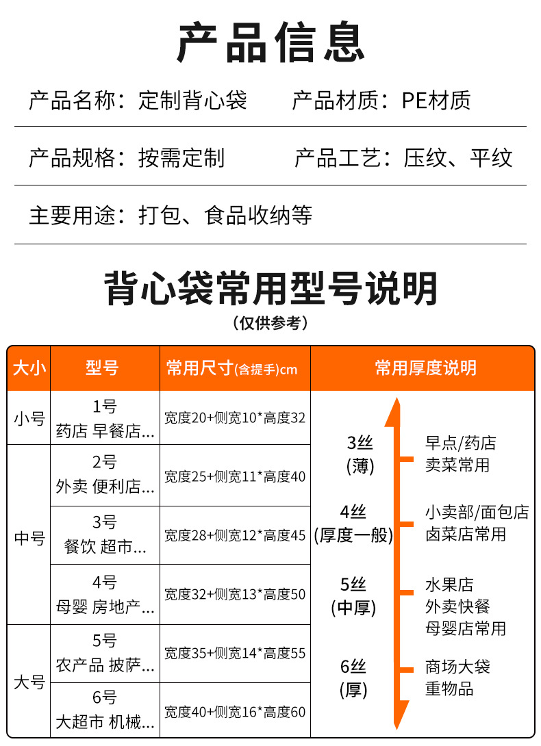 Supermarket plastic bags, custom-made transparent fruit vest bags, food bags, hand-held plastic packaging bags, printed logos pic 6