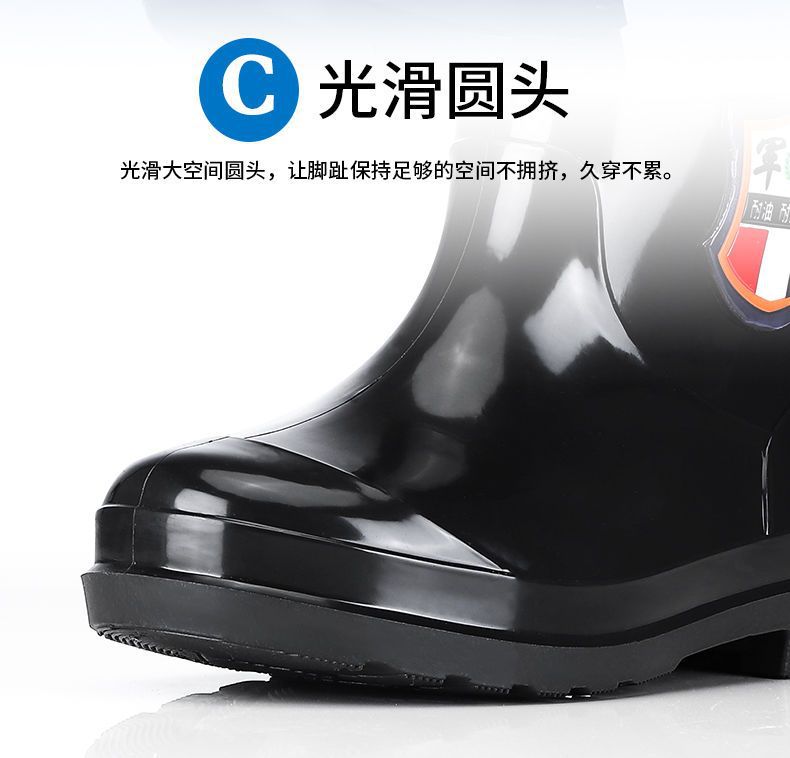 雨鞋水鞋男士女士雨靴低中高筒pvc劳保橡胶工地鞋加绒棉保暖批发详情11