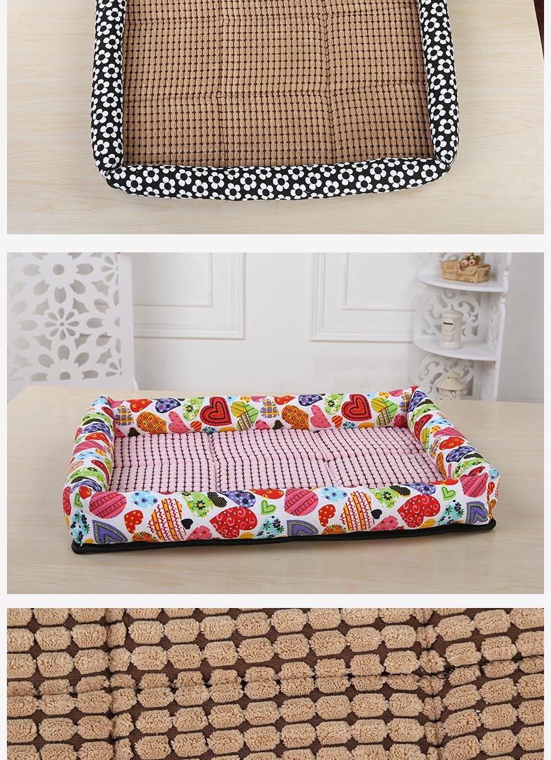Best-selling pet bed mat printed seat mat four-piece set, comfortable Samoyed Husky dog bed mat manufacturer wholesale dog cage pic 9