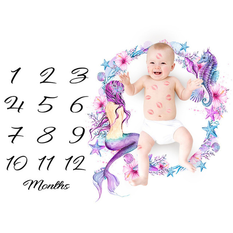 Baby milestone month photography background cloth, baby creative digital photography blanket background cloth, photography props pic 4