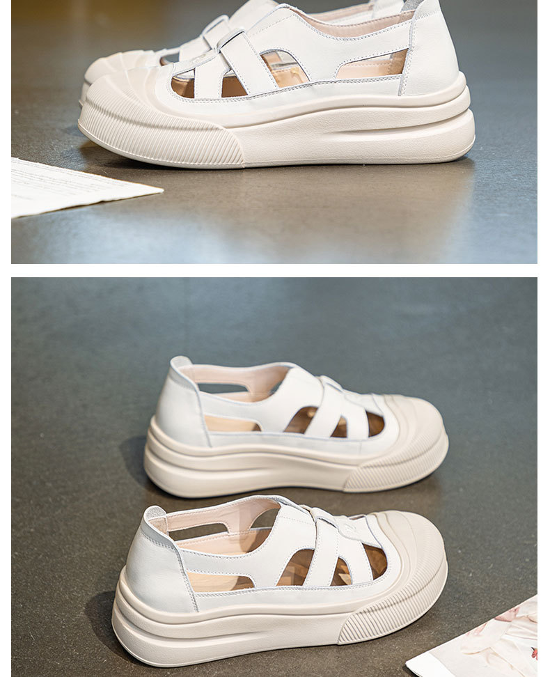 2024年夏季新款厚底凉鞋头层牛皮女士休闲运动风舒适百搭套鞋详情18