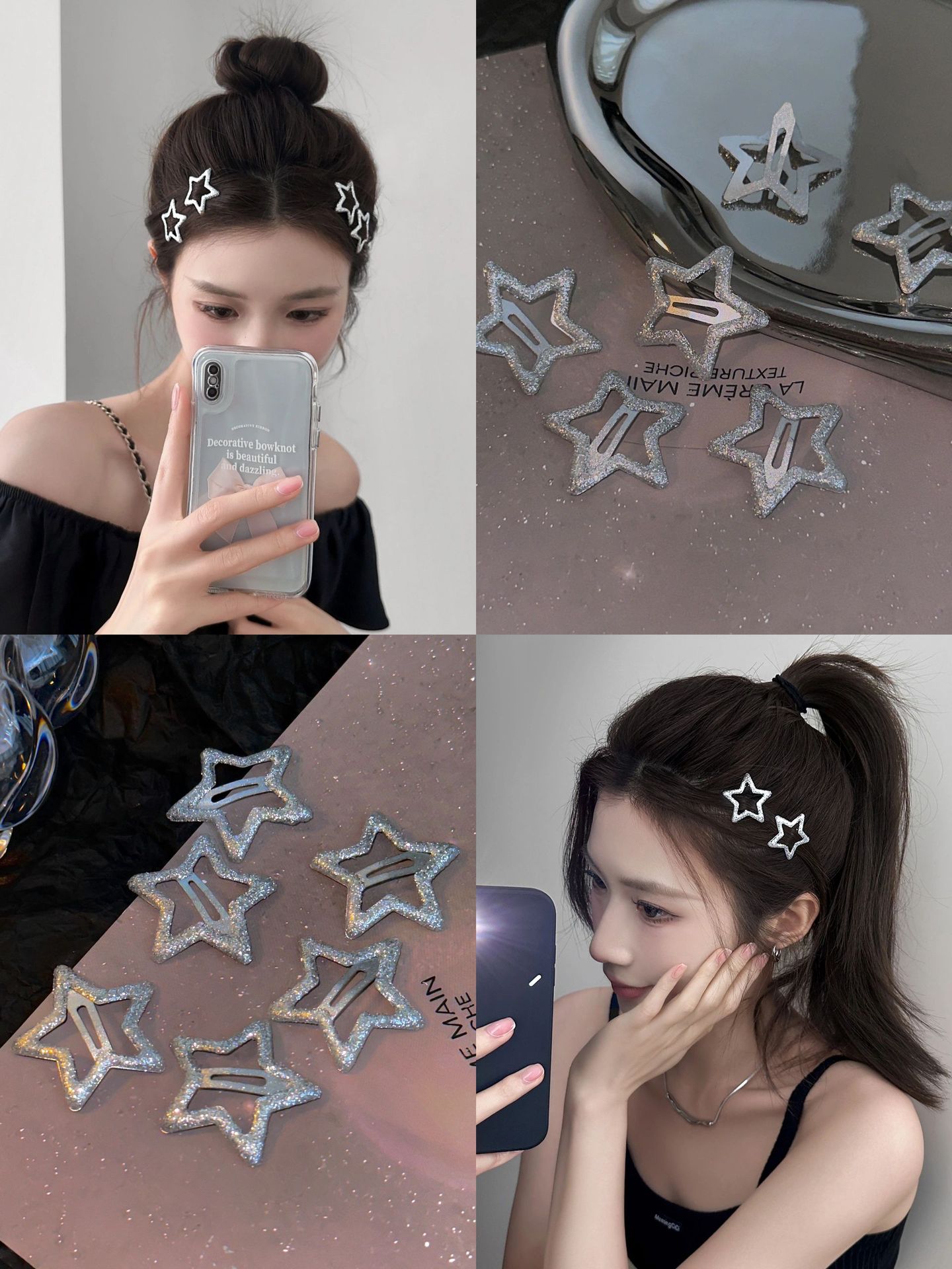 星星发夹y2k多巴胺卡子女儿童配饰头饰bb刘海夹五角星鸭嘴夹批发详情23