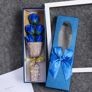 三八节花束礼盒pvc礼盒金箔香皂花礼物店庆赠品毕业季七夕节礼物详情13