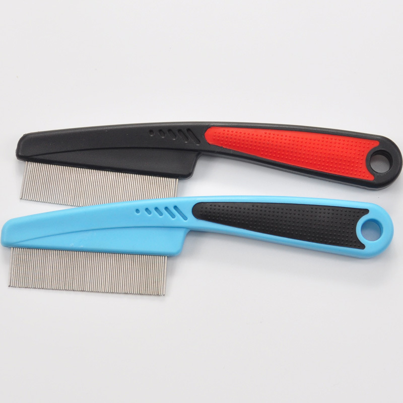 Pet dog flea comb, fine-toothed stainless steel needle flea removal comb, dog lice catch pic 6