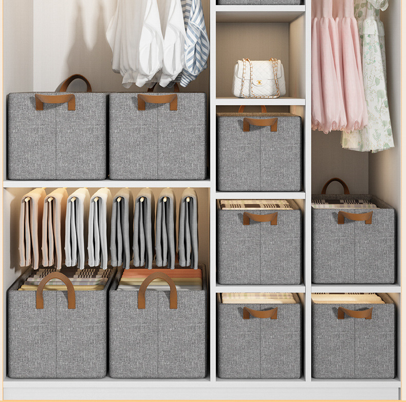 Home wardrobe cationic storage box, drawer-type large-capacity foldable, hand-held storage box for clothes and jeans pic 3