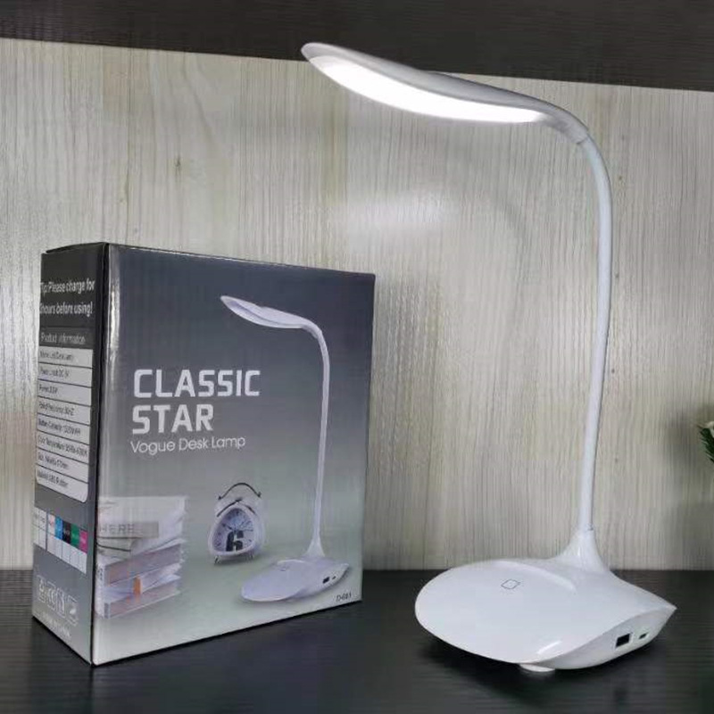 USB charging eye-protecting desk lamp, 14-lamp LED power bank, mobile phone stand, emergency charging, student night light, reading desk lamp pic 2