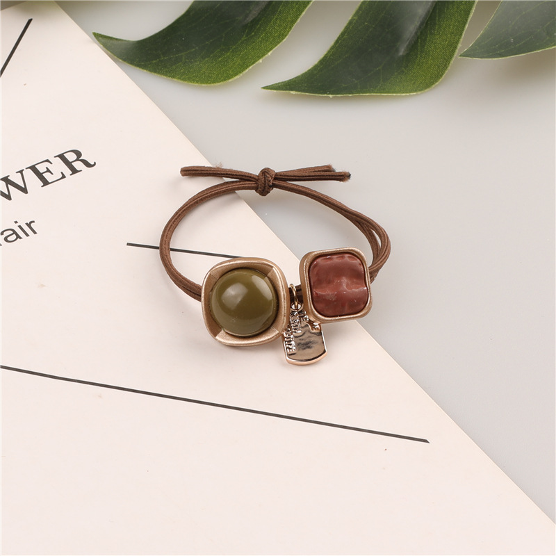 Wholesale supply of high-elasticity, simple and fashionable Korean-style hair accessories, square hair ties, hair tie rubber bands, and hair ties pic 19