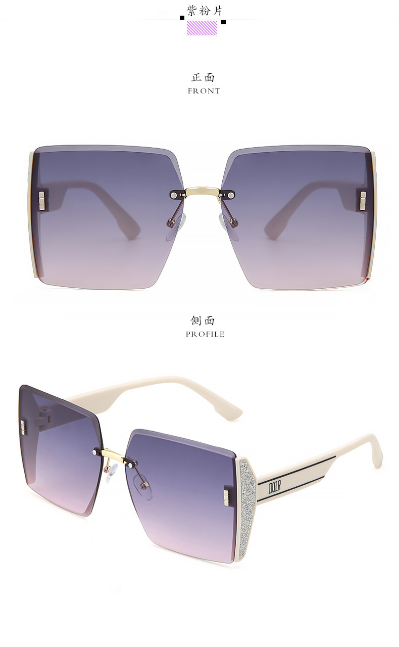 2023 new square frameless edge-cut sunglasses, popular personalized glasses, large-frame fashionable sunglasses wholesale in stock pic 16