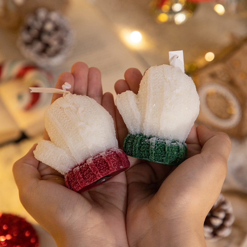 圣诞手套香薰蜡烛伴手礼ins创意家居摆饰套装拍摄道具节日礼品详情1