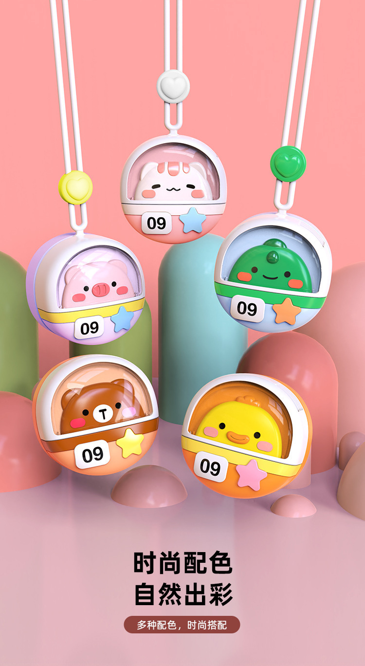 迷你萌趣挂脖无叶小风扇 户外便携移动式小型风扇USB充电挂式风扇详情9