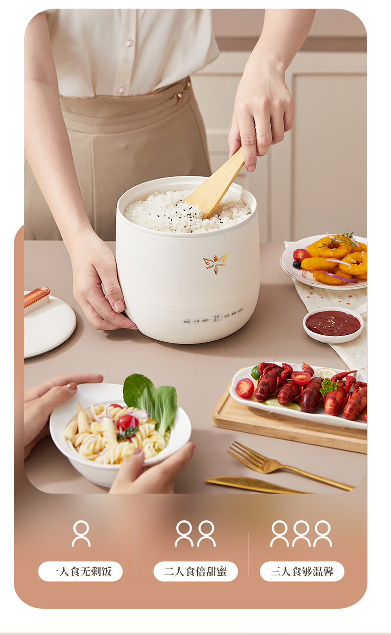 Multi-functional household soup rice cooker, intelligent porridge rice pot, health-preserving small one-person mini portable electric cooking pot pic 6