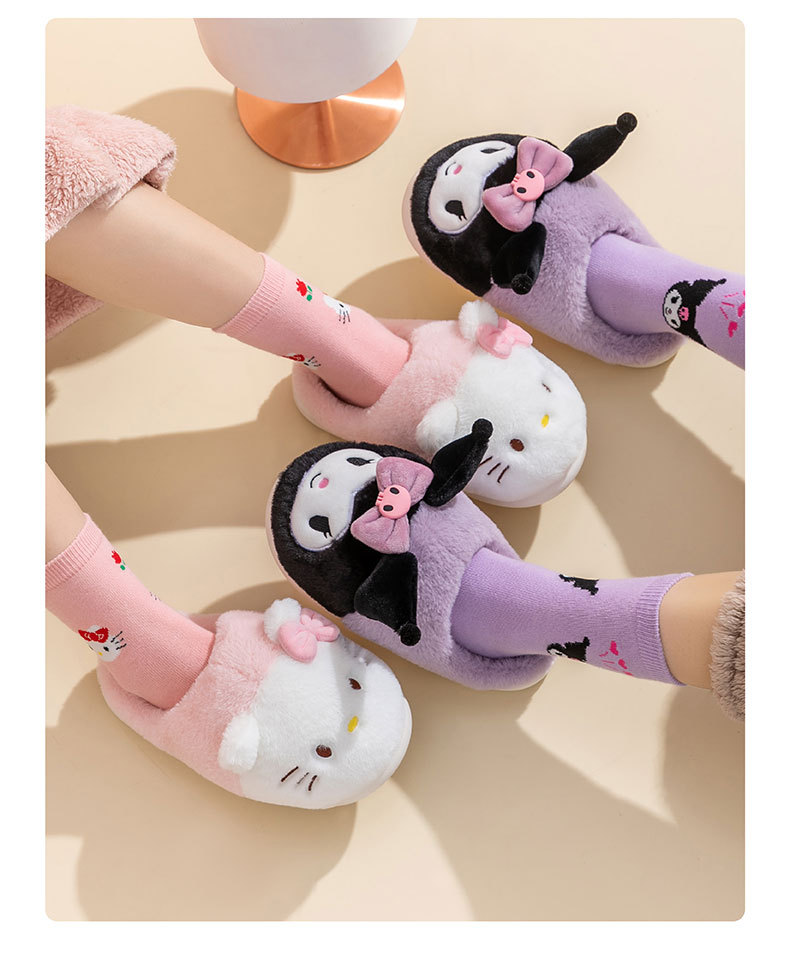 三丽鸥拖鞋美乐蒂玉桂狗HelloKitty库洛米棉拖棉鞋家居保暖秋冬女详情13