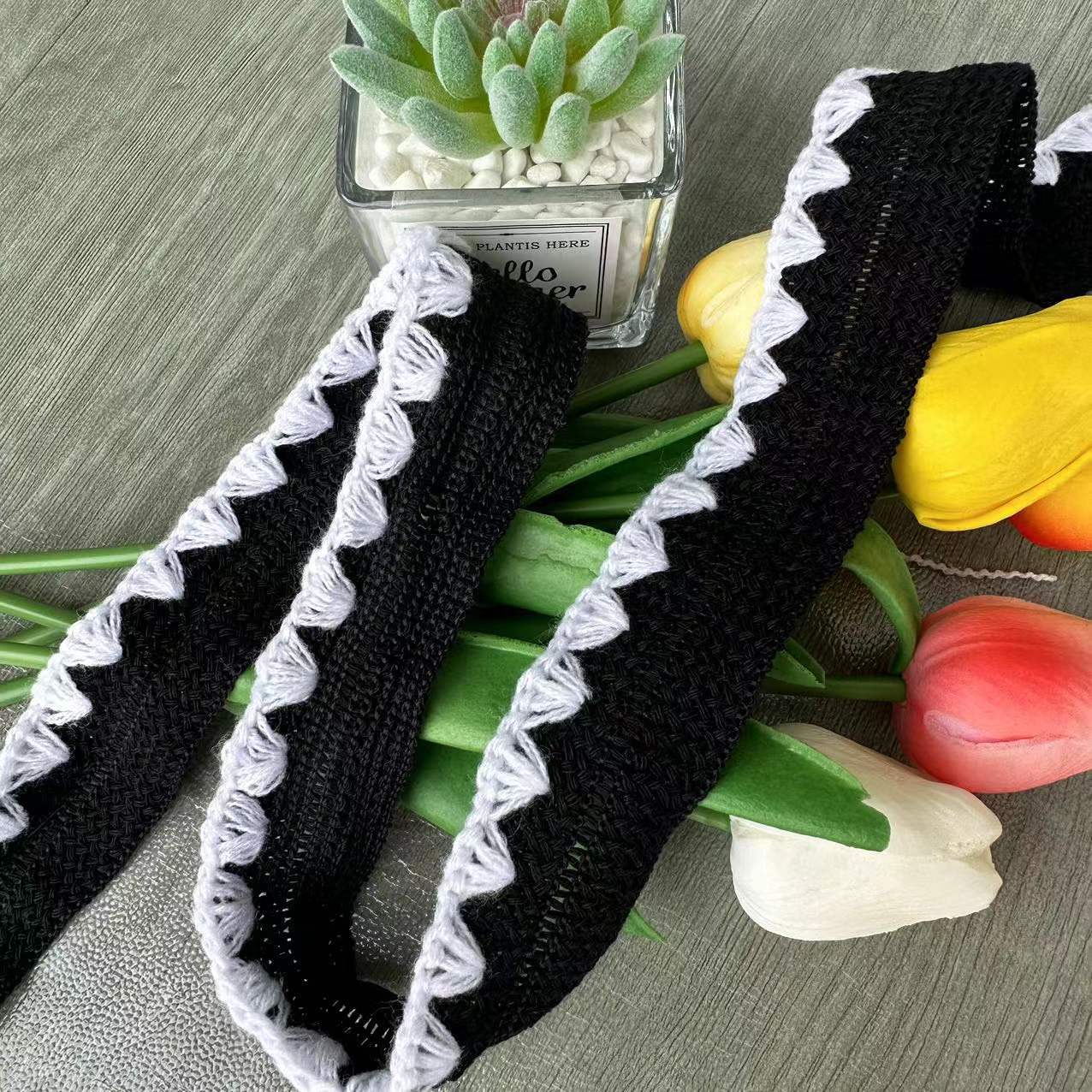 1.5cm3.0cm黑白花边包边条车线贝壳折边服装窗帘衣服服饰辅料详情9