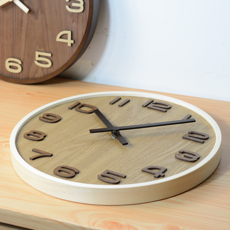 曲木挂钟:挪威森林数字款 静音曲木挂钟中国风潮新款 家居饰品钟详情14
