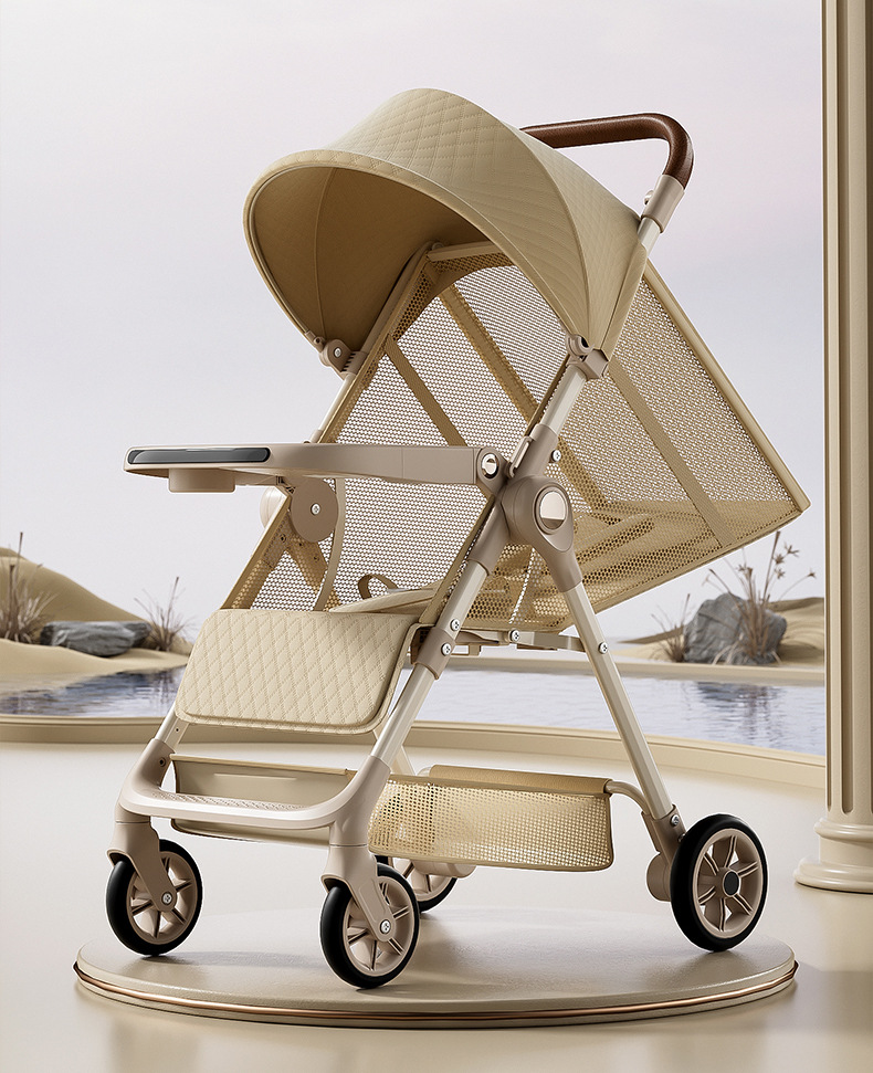 跨境婴儿手推车高景观遛娃神器便携式可坐可躺可折叠儿童口袋车详情2