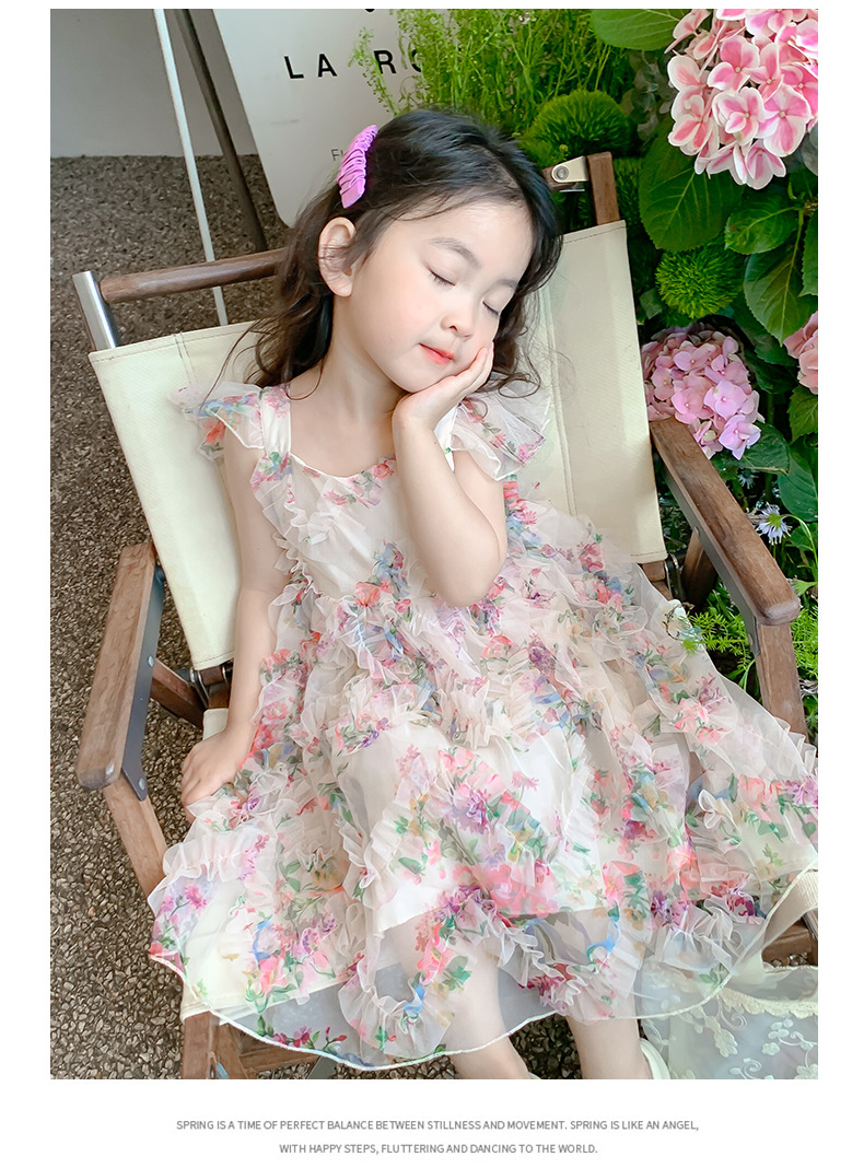 女童夏季公主裙2024新款洋气女宝宝夏装纱裙吊带裙子儿童装连衣裙详情13