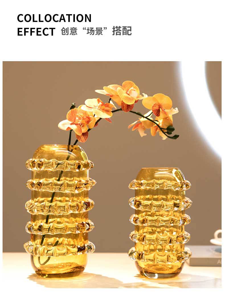 Modern light luxury glass vases, living room flower arrangements, glass flower vases, conference tables, entrance hall tabletops, decorative soft furnishings and ornaments pic 7