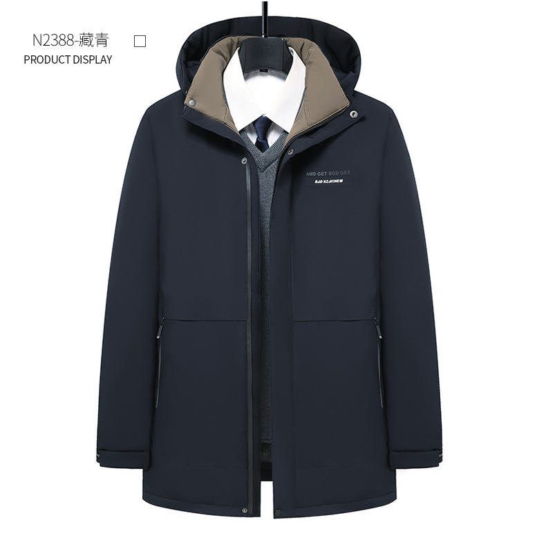 冬季外套男士加厚棉袄保暖商务休闲羽绒棉衣中长款棉服冬装爸爸装详情11