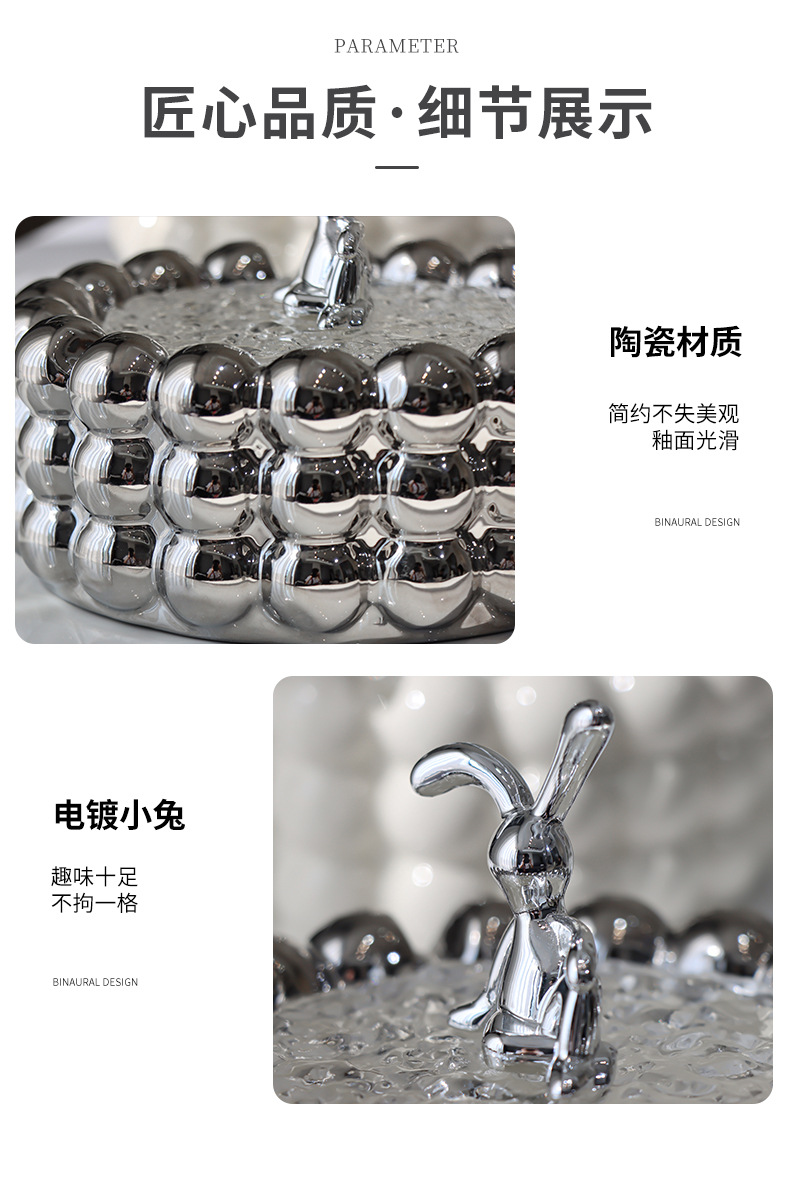 轻奢陶瓷烟灰缸ins高级感家用客厅烟缸带盖防飞灰大号高档煙灰缸详情11