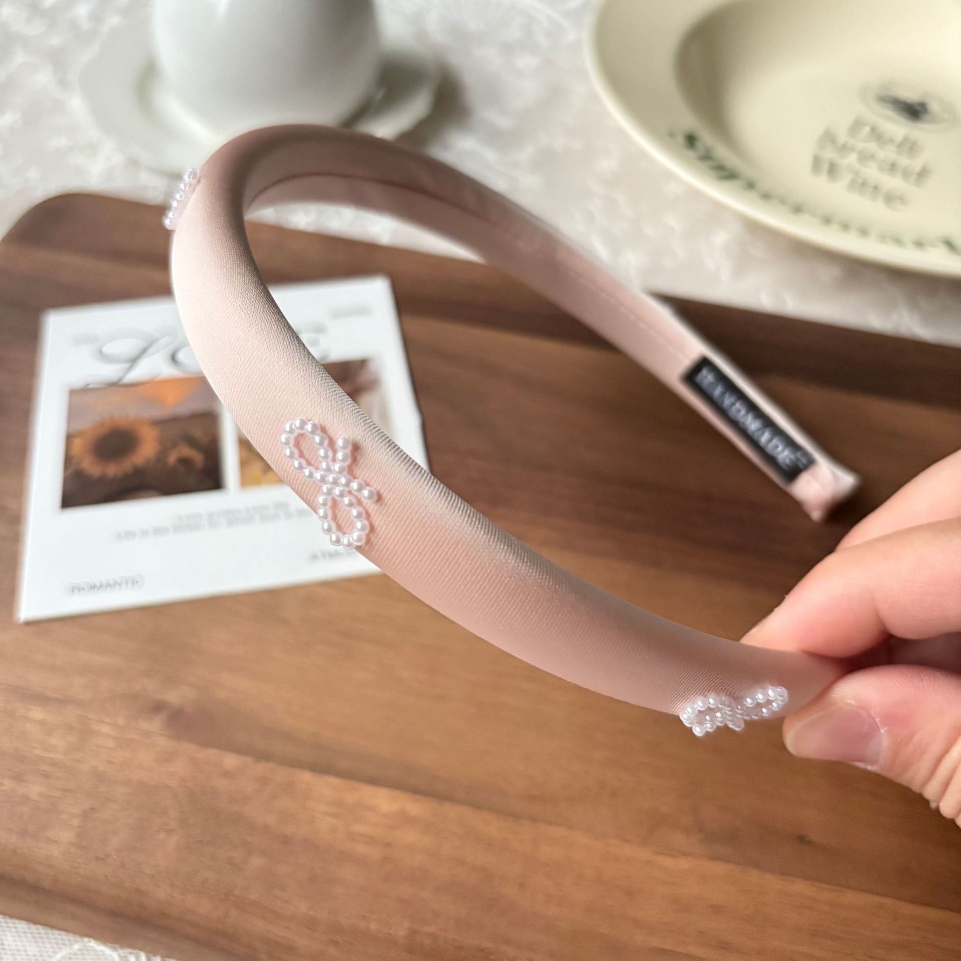 Spring new solid-color satin hair band for women, high head pressure headband, high-end and light luxury hair tie and hairpin headwear pic 47