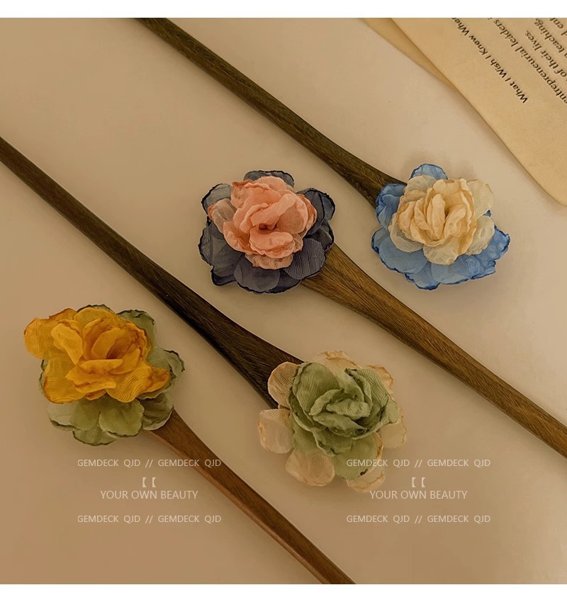 Dried flower hairpin, new Chinese-style high-end hairpin, wooden hairpin for women, ancient-style Hanfu headwear, Chinese-style walking hairpin pic 9