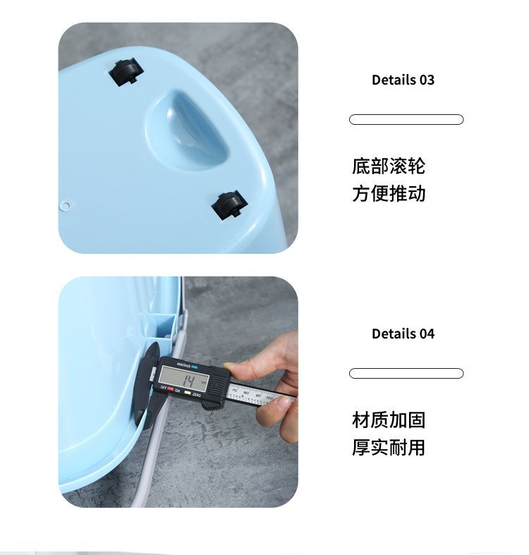 Wheeled plastic floor mop bucket, household cleaning mop bucket, thickened PP mop, wrung water bucket, wheeled household cleaning bucket pic 29