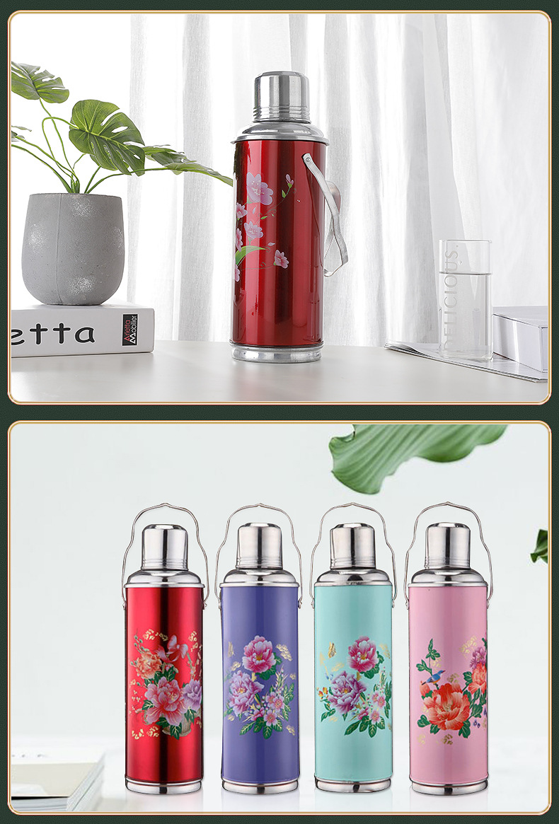 复古玻璃内胆热水瓶 家用茶瓶热水壶暖瓶暖壶 手提马口铁保温壶详情12