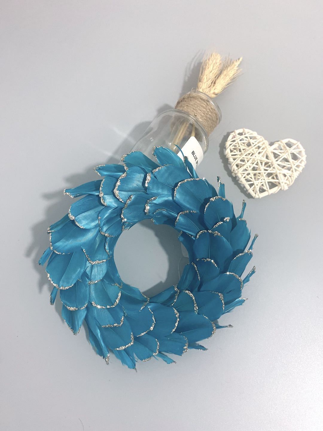Factory wholesale of colorful goose feather rings, furniture, wreaths, festival decorations, stage decorations, feather garlands pic 26