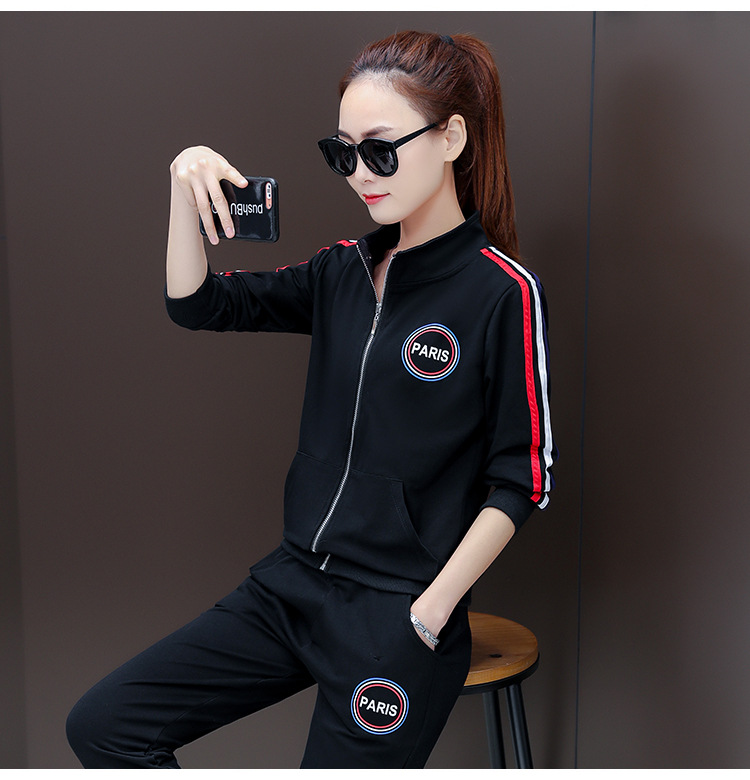 Two-piece sportswear set for women, 2020 new Korean spring style, fashionable long-sleeved sweatshirt for women, sportswear for spring and autumn pic 14