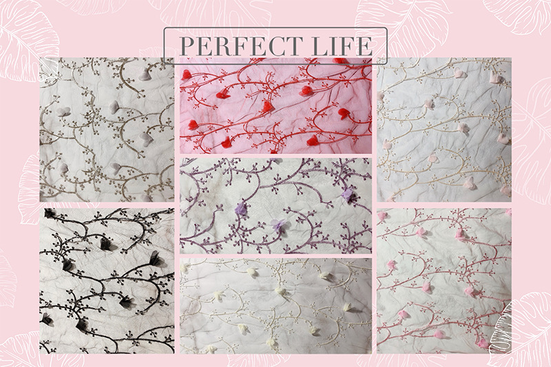 Wholesale and customization of home textile and clothing accessories, embroidered butterfly mesh fabric, skirts, wedding dresses, lace fabric pic 2