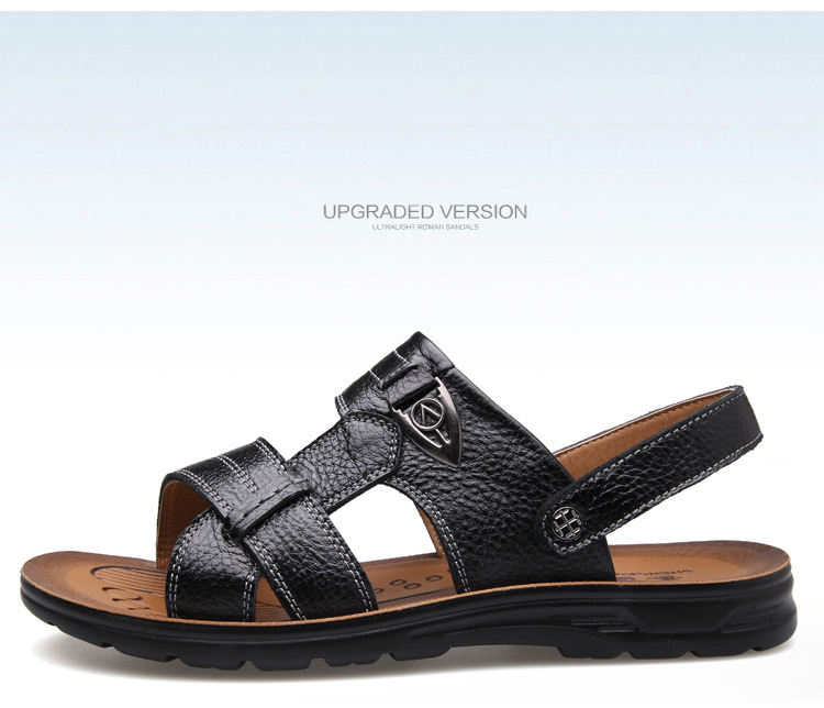 Verano tallas grandes al por mayor 45 46 47 48 49 50 tallas de playa de los hombres capa de piel de vaca sandalias zapatillas hombres pic 38